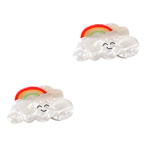 Haarnadel Styling-Kralle, kreatives Mädchen-Zubehör for dekoratives Cloud-Clip-Frauenwerkzeug, Kieferhaar (Color : Whitex2pcs, Size : 8x7cmx2pcs) von MRXFN