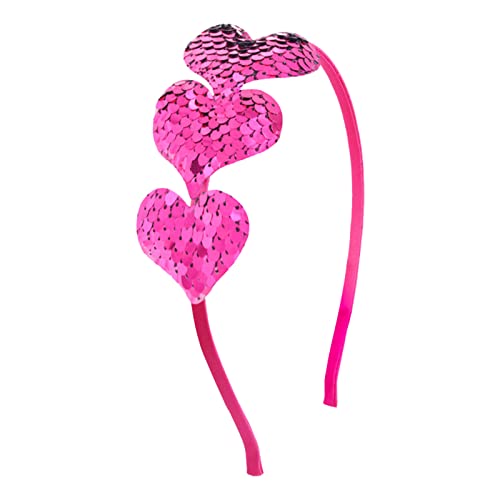 Haarnadel Valentinstag Pailletten Herz Pailletten Stirnbänder Valentinstag Herz Verschönert Süße Kinder Haarschmuck Niedliches Liebes Stirnband for Mädchen KKd161 (Color : B, Size : Taille unique) von MRXFN