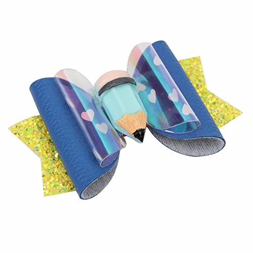 Haarnadel Zurück zur Schulsaison Karneval Kinderkleid Seitenclip Mädchen gebrochenes Haar Pony Clip Leder Zwiebelpulver Schleife Haarspange UPd796 (Color : F, Size : Taille unique) von MRXFN