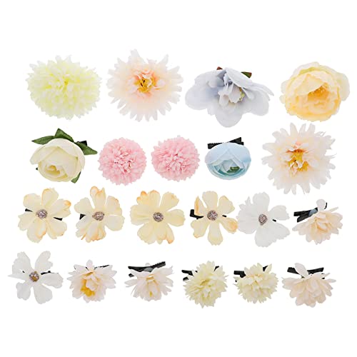 Halskette 21 Stück Seidenblume Haarspangen Blumen Haarnadel Seite Haarspangen Vintage Snap Haarspangen Schöne Haarspangen for Frauen Mädchen Sommer Haarschmuck Stil 1 (Color : Assorted Color, Size : von MRXFN