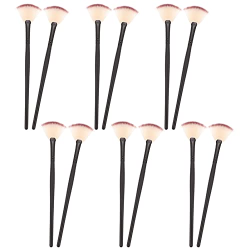 Make-up Pinsel 12 Stück dünne weiche Gesichtsfächerpinsel Säureapplikatoren Make-up-Pinsel-Set Kosmetikpinsel Make-up-Werkzeugpinsel for Frauen Mädchen Gesicht Hervorhebung Make-up-Puder ( Color : Ner von MRXFN