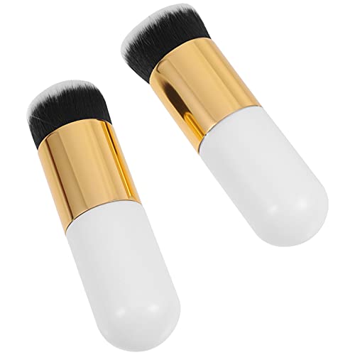 Make-up Pinsel 2 Stück Fluffy Loose Powder Foundation Brush Blending Blush Brush Powder Blush Concealer Pinsel for Frauen ( Color : White ) von MRXFN