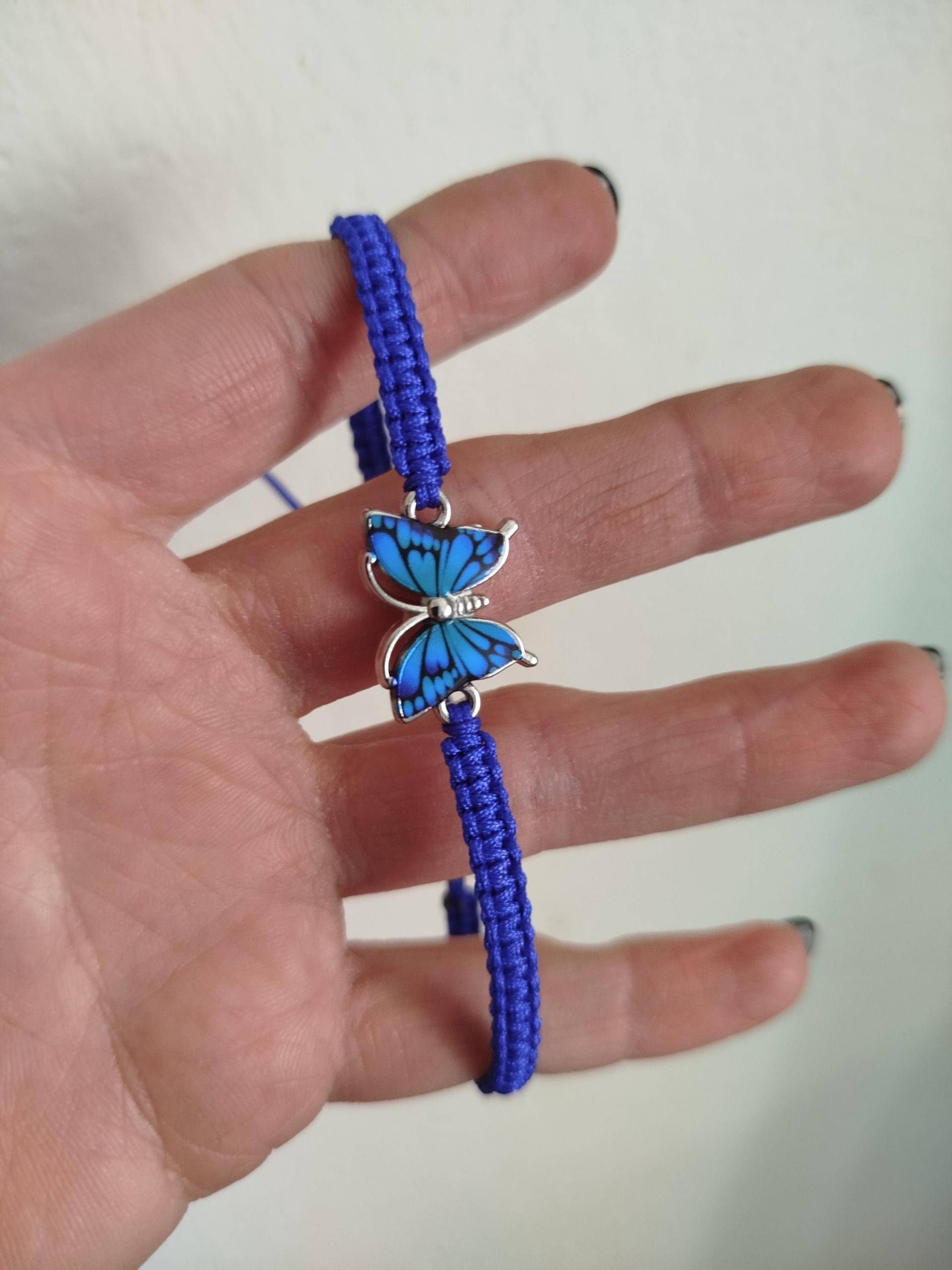 Makramee Armband Edelstahl Schmetterling, Verstellbarer Boho Schmuck von MRjewerlyCZ