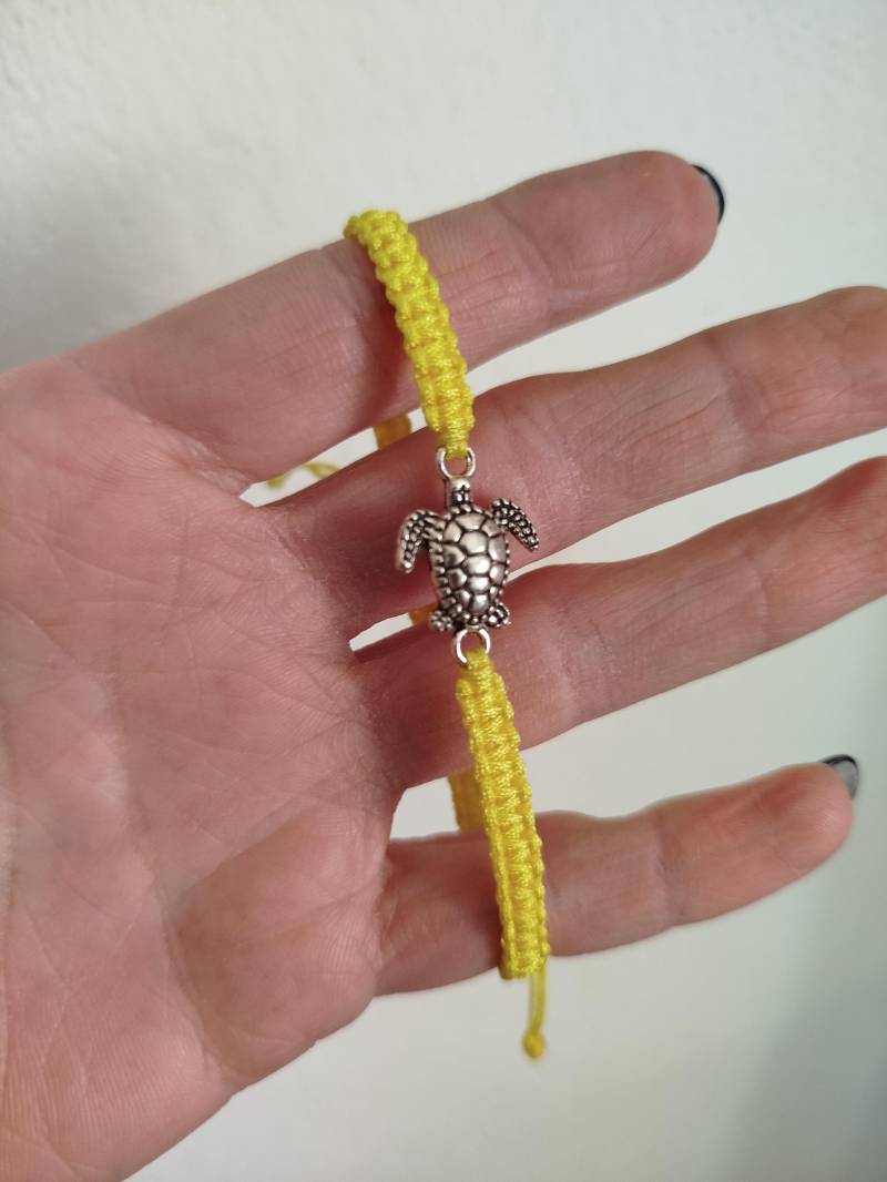 Personalisierte Schildkröte Armband Handgewebter Freundschaftsschmuck Aus Baumwollkordel von MRjewerlyCZ