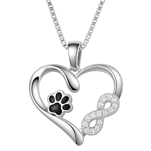 Ästhetische Kette Damen Unendlichkeit Pfote des Haustieres - Silber 925 - Österreichische Zirkone - Einzigartige Geschenke für Frauen mit Attraktivem Design Perfekte Geschenkidee von MŚ 1997 MENNICA ŚWIDNICKA