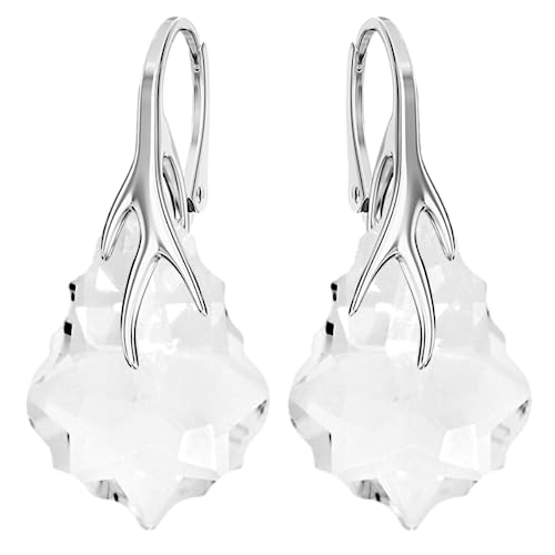 Baroque Hängende Ohrringe 925 Silber Österreichische Kristall - Schmuck Echt Silberne Ohrhanger für Frauen und Mädchen - Hängeohrringe Ideal für Geschenke für Frauen (Crystal) von MŚ 1997 MENNICA ŚWIDNICKA