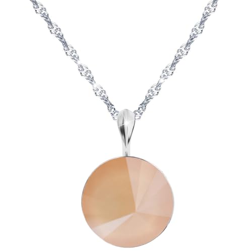 MŚ 1997 MENNICA ŚWIDNICKA Damen Halskette 925 Sterling Silber mit Rivoli Marken Kristalle Anhänger Kette mit Anhänger Silber Kette Geschenk für Frau zum Geburtstag Jubiläum (Ivory Cream) von MŚ 1997 MENNICA ŚWIDNICKA