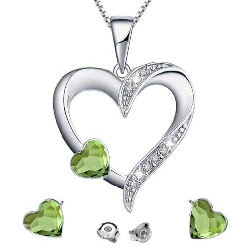 MŚ 1997 MENNICA ŚWIDNICKA Hochwertiges Eleganter Damen Schmuck-Set: Mit Herz Liebe und Schönheit - Zirkonia Kristalle, Zirconia und Kritalle Akzente (Peridot) von MŚ 1997 MENNICA ŚWIDNICKA