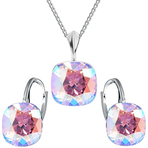 MŚ 1997 MENNICA ŚWIDNICKA Schmuckset Ohrringe Silber 925 mit Halskette Damen Set - Hochwertige Marken Kristalle - Ohrringe mit Kette Geschenk für Frau MŚ 1997 MENNICA ŚWIDNICKA Schmuckset Ohrringe Silber 925 mit Halskette Damen Set - Hochwertige Marken Kristalle - Ohrringe mit Kette Geschenk für Frau von MŚ 1997 MENNICA ŚWIDNICKA