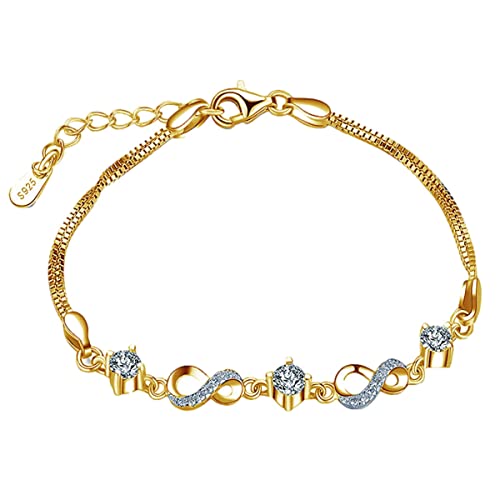 MŚ 1997 MENNICA ŚWIDNICKA Silber 925 Vergoldet 24 K Gold - Damen Armband Unendlich mit Ästhetischem Design - Armband für Frauen und Mädchen - Armband Damen Perfektes Geschenke für Frauen von MŚ 1997 MENNICA ŚWIDNICKA