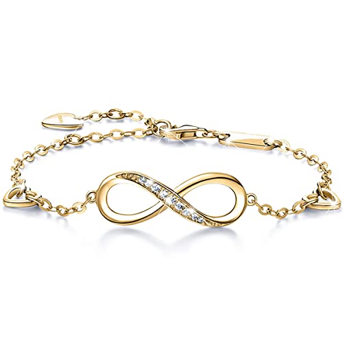 MŚ 1997 MENNICA ŚWIDNICKA Silber 925 Vergoldet 24 K Gold - Damen Armband Unendlich mit Ästhetischem Design - Armband für Frauen und Mädchen - Armband Damen Perfektes Geschenke für Frauen von MŚ 1997 MENNICA ŚWIDNICKA