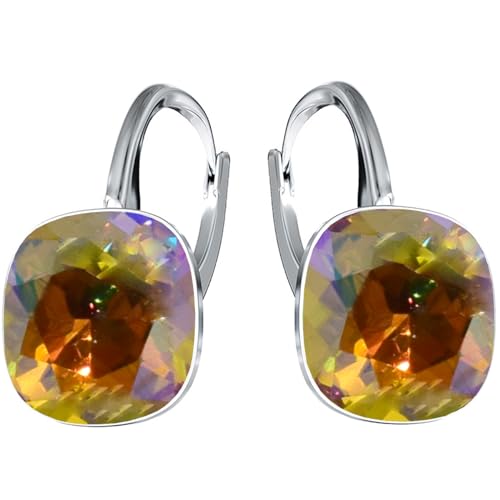 MŚ 1997 MENNICA ŚWIDNICKA Silberne Ohrringe Exklusive Markenkristall Designs - Hochwertige Silber 925 Ohrhänger für Damen in verschiedenen Shades und Farben (Crystal Sun) von MŚ 1997 MENNICA ŚWIDNICKA