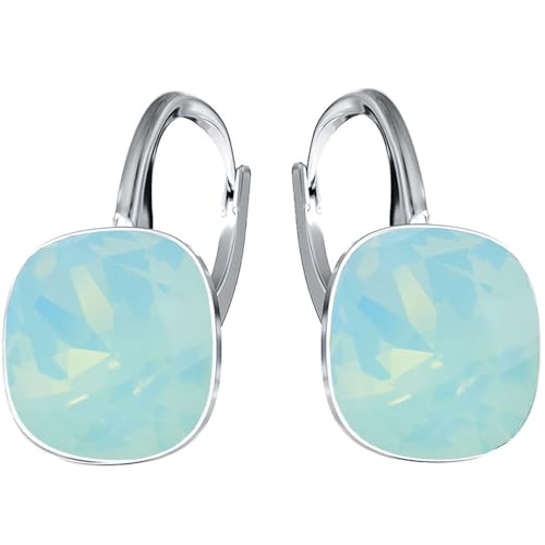 Silberne Ohrringe Exklusive Markenkristall Designs - Hochwertige Silber 925 Ohrhänger für Damen in verschiedenen Shades und Farben (Pacific Opal) von MŚ 1997 MENNICA ŚWIDNICKA