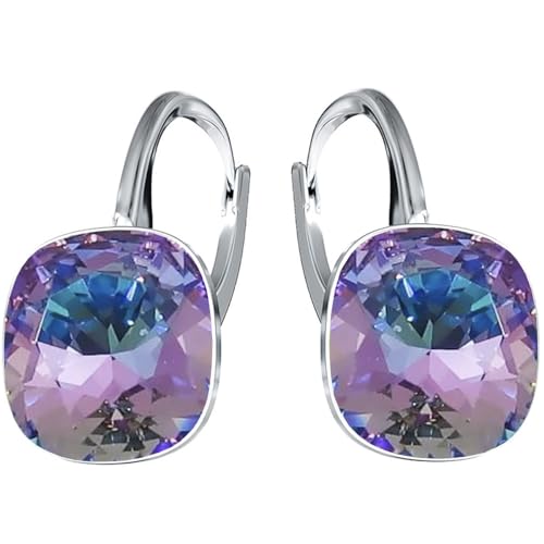 Silberne Ohrringe Exklusive Markenkristall Designs - Hochwertige Silber 925 Ohrhänger für Damen in verschiedenen Shades und Farben (Vitrail Light) von MŚ 1997 MENNICA ŚWIDNICKA