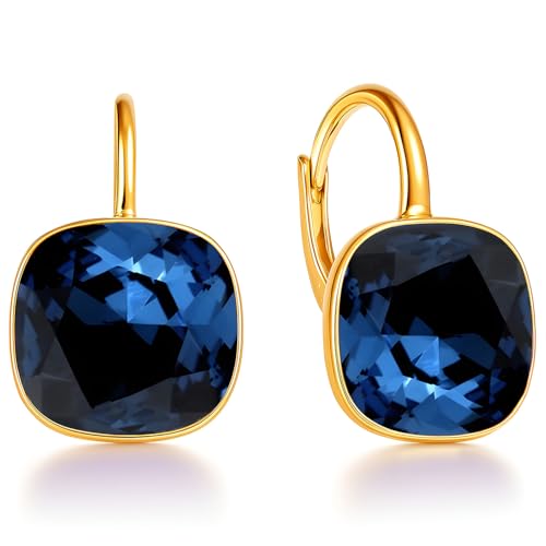 Ohrringe 925 Silber Österreichische Zirkonia - 24 karat Vergoltet Schmuck für Frauen und Mädchen - Hängeohrringe Ideal für Geschenke für Fraue (Montana) von MŚ 1997 MENNICA ŚWIDNICKA