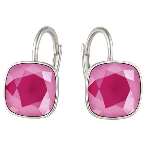 Damen Hängen Ohrringe Silber 925 mit Marken Kristalle Zirkonia - Schmuck Echt Silberne Hängende Ohrhanger für Frauen und Mädchen - Hängeohrringe Ideal Geschenk (Peony) von MŚ 1997 MENNICA ŚWIDNICKA