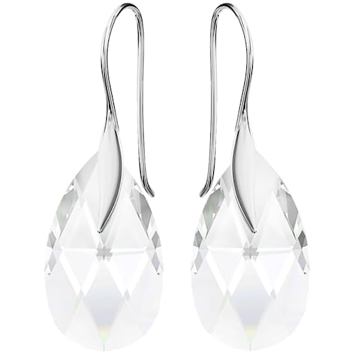 Pear Damen Hakenverschluß Hänge Ohrringe Echtes Silber 925 mit Marken Kristalle Zirkonia - Schmuck Echt Silberne Hängende Ohrhanger für Frauen und Mädchen - Hängeohrringe Ideal Geschenk (Crystal) von MŚ 1997 MENNICA ŚWIDNICKA