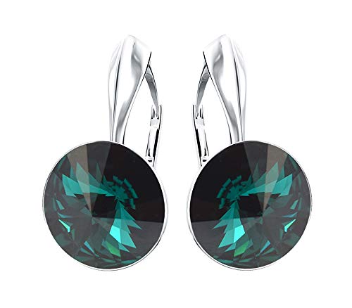 Rivoli 925 Silber Ohrringe Österreichische Zirkonia - Schmuck für Frauen und Mädchen - Hängeohrringe Ideal für Geschenke für Frauen Geschenk für Mutter-Frau-Tochter (Emerald) von MŚ 1997 MENNICA ŚWIDNICKA