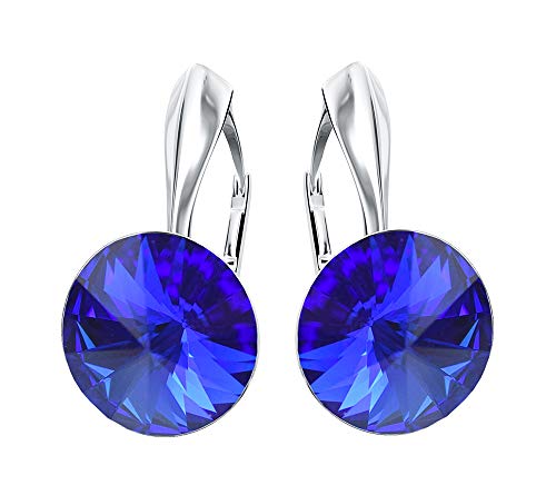 Rivoli 925 Silber Ohrringe Österreichische Zirkonia - Schmuck für Frauen und Mädchen - Hängeohrringe Ideal für Geschenke für Frauen Geschenk für Mutter-Frau-Tochter (Majestic Blue) von MŚ 1997 MENNICA ŚWIDNICKA