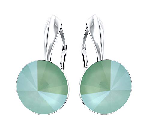 Rivoli 925 Silber Ohrringe Österreichische Zirkonia - Schmuck für Frauen und Mädchen - Hängeohrringe Ideal für Geschenke für Frauen Geschenk für Mutter-Frau-Tochter (Mint Green) von MŚ 1997 MENNICA ŚWIDNICKA