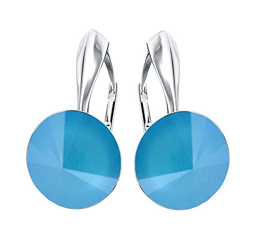 Rivoli 925 Silber Ohrringe Österreichische Zirkonia - Schmuck für Frauen und Mädchen - Hängeohrringe Ideal für Geschenke für Frauen Geschenk für Mutter-Frau-Tochter (Summer Blue) von MŚ 1997 MENNICA ŚWIDNICKA