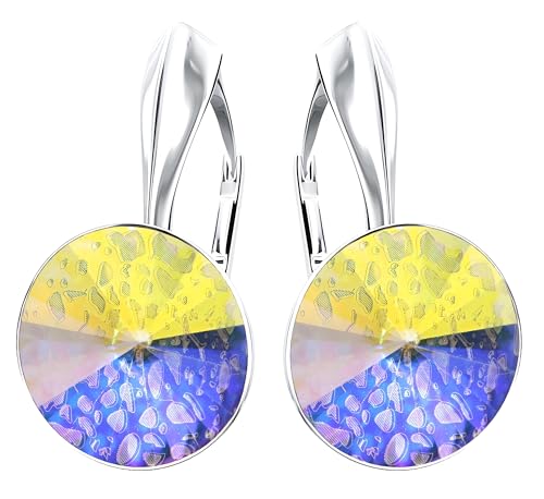 Rivoli 925 Silber Ohrringe Österreichische Zirkonia - Schmuck für Frauen und Mädchen - Hängeohrringe Ideal für Geschenke für Frauen Geschenk für Mutter-Frau-Tochter (White Patina) von MŚ 1997 MENNICA ŚWIDNICKA
