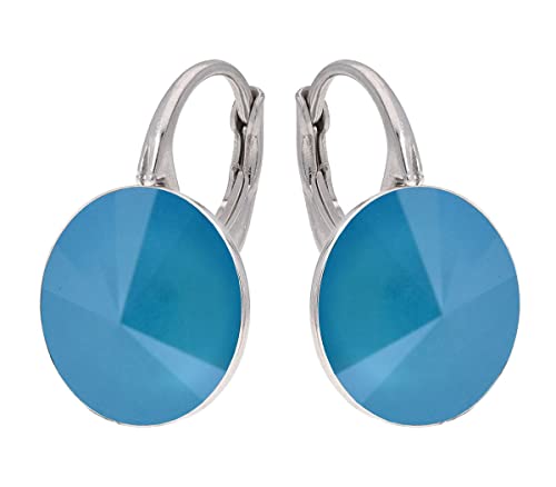 Rivoli Ohrringe Österreichische Zirkonia 925 Silber - Schmuck für Frauen und Mädchen - Hängeohrringe Ideal für Geschenke für Frauen (Summer Blue) von MŚ 1997 MENNICA ŚWIDNICKA