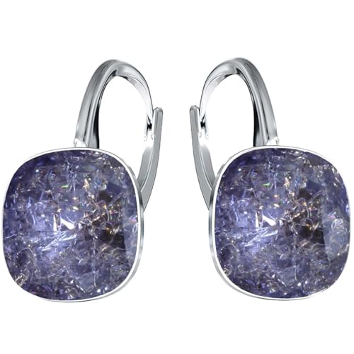 Silberne Ohrringe Exklusive Markenkristall Designs - Hochwertige Silber 925 Ohrhänger für Damen in verschiedenen Shades und Farben (Tanzanite Ice) von MŚ 1997 MENNICA ŚWIDNICKA