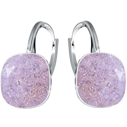 Silberne Ohrringe Exklusive Markenkristall Designs - Hochwertige Silber 925 Ohrhänger für Damen in verschiedenen Shades und Farben (Violet Ice) von MŚ 1997 MENNICA ŚWIDNICKA