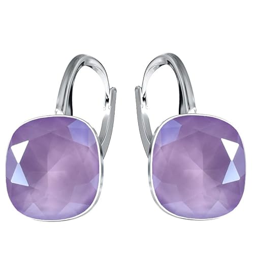 Silberne Ohrringe Exklusive Markenkristall Designs - Hochwertige Silber 925 Ohrhänger für Damen in verschiedenen Shades und Farben (Violet Lacquer) von MŚ 1997 MENNICA ŚWIDNICKA