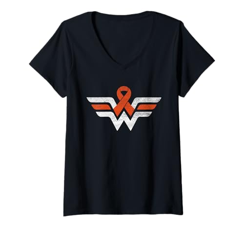 Damen MS Orange Awareness Ribbon – Multiple Sklerose T-Shirt mit V-Ausschnitt Damen MS Orange Awareness Ribbon – Multiple Sklerose T-Shirt mit V-Ausschnitt von MS Orange Awareness Ribbon - Multiple Sclerosis