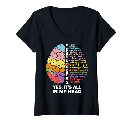 Damen Multiple Sklerose Awareness I Wear Orange Ribbon MS Warrior T-Shirt mit V-Ausschnitt Damen Multiple Sklerose Awareness I Wear Orange Ribbon MS Warrior T-Shirt mit V-Ausschnitt von MS Support MS Warrior Multiple Sclerosis Awareness
