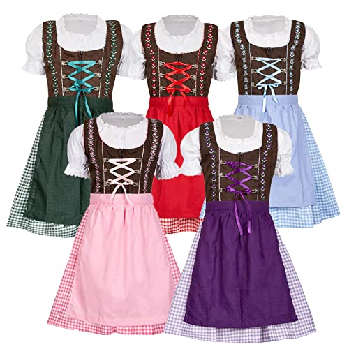 MS-Trachten 3 teiliges Kinder Dirndl Emma (128, braun grün) von MS-Trachten