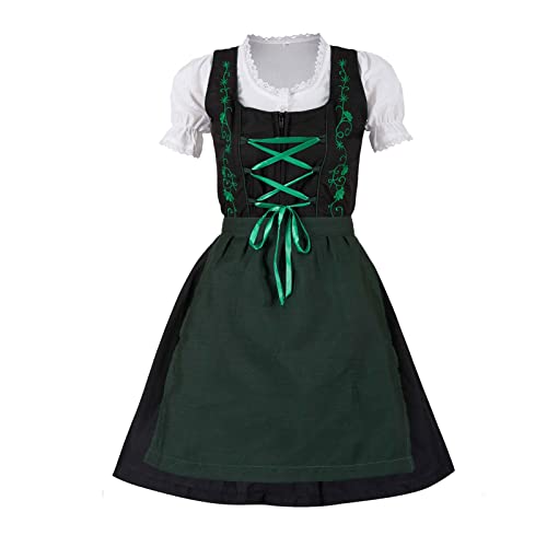 MS-Trachten 3 teiliges Kinder Dirndl Trachtenkleid Steffi (104, grün) von MS-Trachten