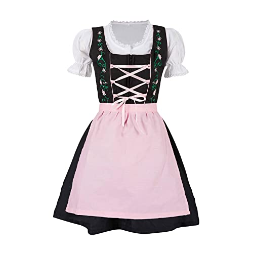 MS-Trachten 3 teiliges Kinder Dirndl Trachtenkleid Steffi (164, rosa) von MS-Trachten