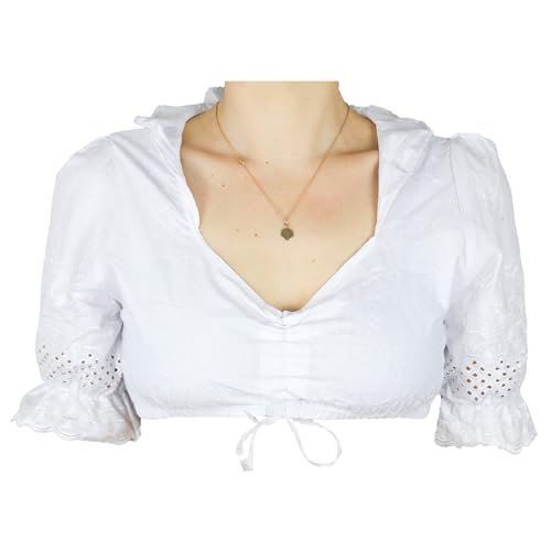 MS-Trachten Damen Dirndlbluse Melanie weiß 44 von MS-Trachten