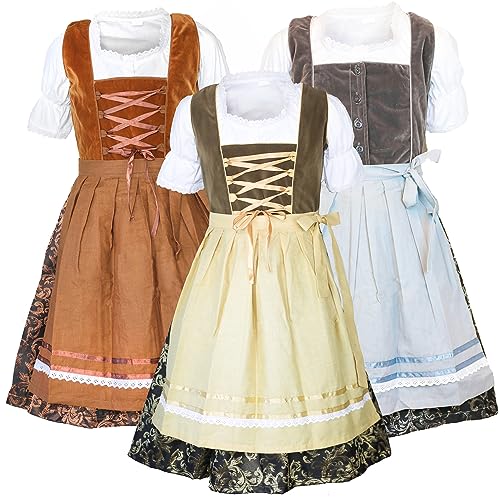 MS-Trachten Kinder Dirndl Kinderdirndl Trachtenkleid Jacky Sand 104 von MS-Trachten