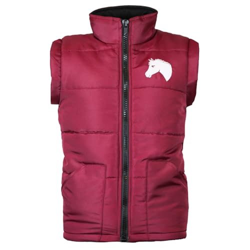 MS-Trachten Kinder Reitweste Mia maroon gesteppt leicht gefüttert (146/152) von MS-Trachten