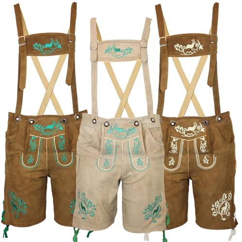 MS-Trachten Kinder Trachten Lederhose Erwin Braun Creme (104) von MS-Trachten