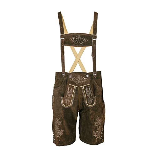 MS-Trachten Kinder Trachten Lederhose Leo Tracht kurz braun (104) von MS-Trachten