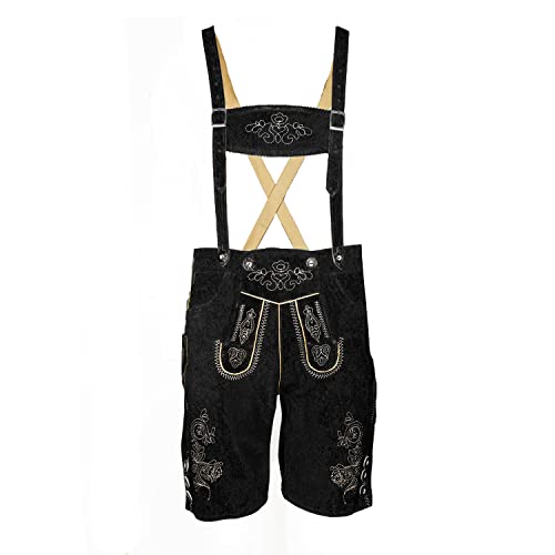 MS-Trachten Kinder Trachten Lederhose Leo Tracht kurz schwarz (104) von MS-Trachten