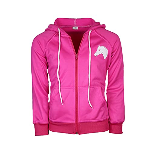 MS-Trachten Kinder Trainingsjacke Reitjacke Kaputzenjacke Pferd pink Nele (110/116) von MS-Trachten