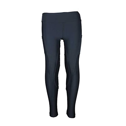 MS-Trachten Reitleggings Kinder Damen Kinderreitleggings Reithose Rosina Silikon (122/128, Schwarz) von MS-Trachten