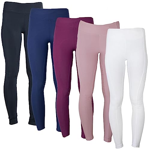 MS-Trachten Reitleggings Kinder Silikonvollbesatz mit Handytasche Reithose Mädchen Tessa (146/152, Altrosa) von MS-Trachten