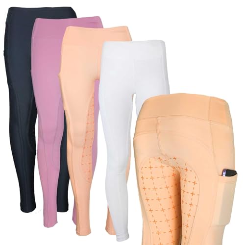 MS-Trachten Winter Reitleggings Kinder Thermoreitleggings Silikonbesatz Reithose Tabea (122/128, Apricot) von MS-Trachten