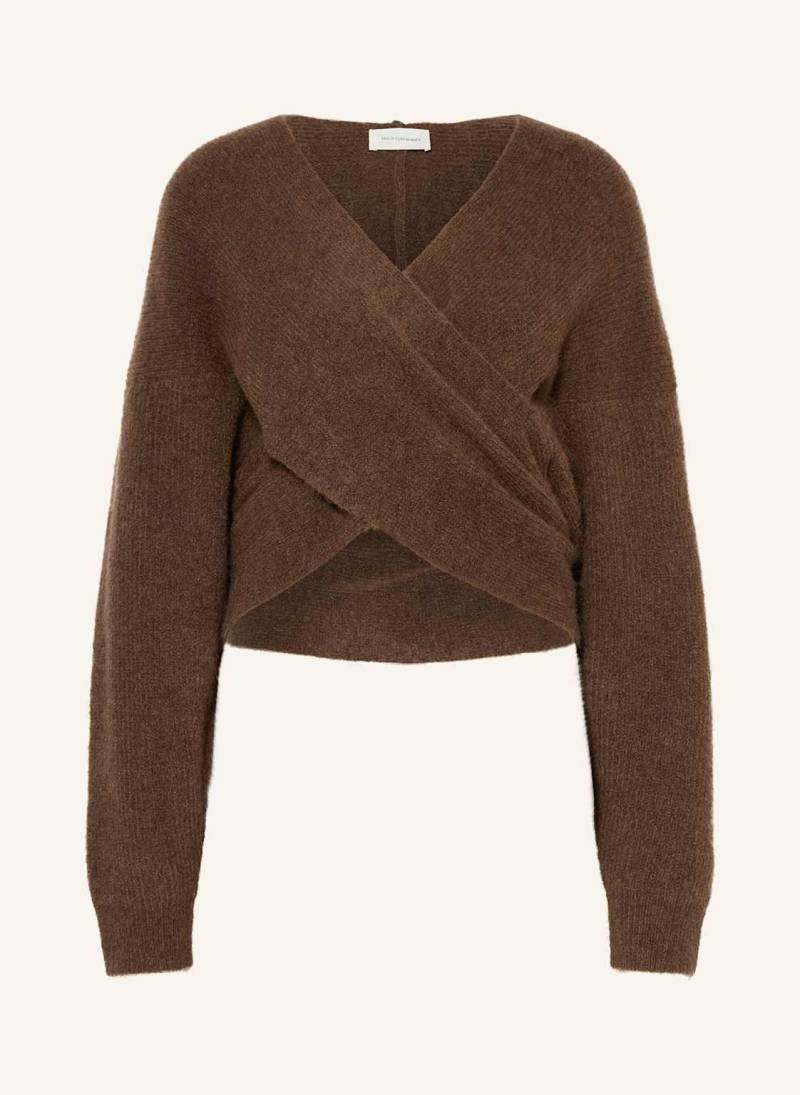 Msch Copenhagen Pullover Mschzinelle Hope In Wickeloptik braun von MSCH COPENHAGEN
