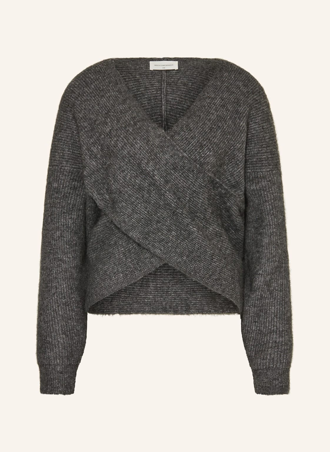 Msch Copenhagen Pullover Mschzinelle Hope In Wickeloptik grau von MSCH COPENHAGEN