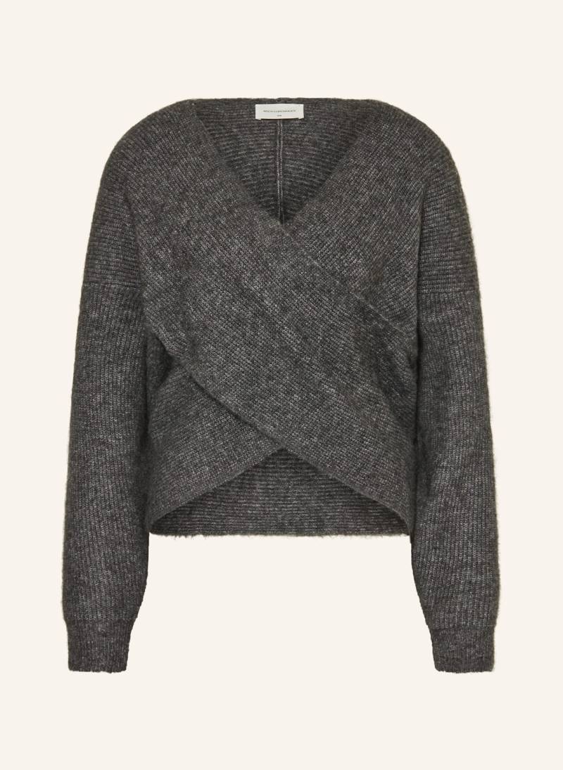 Msch Copenhagen Pullover Mschzinelle Hope In Wickeloptik grau von MSCH COPENHAGEN