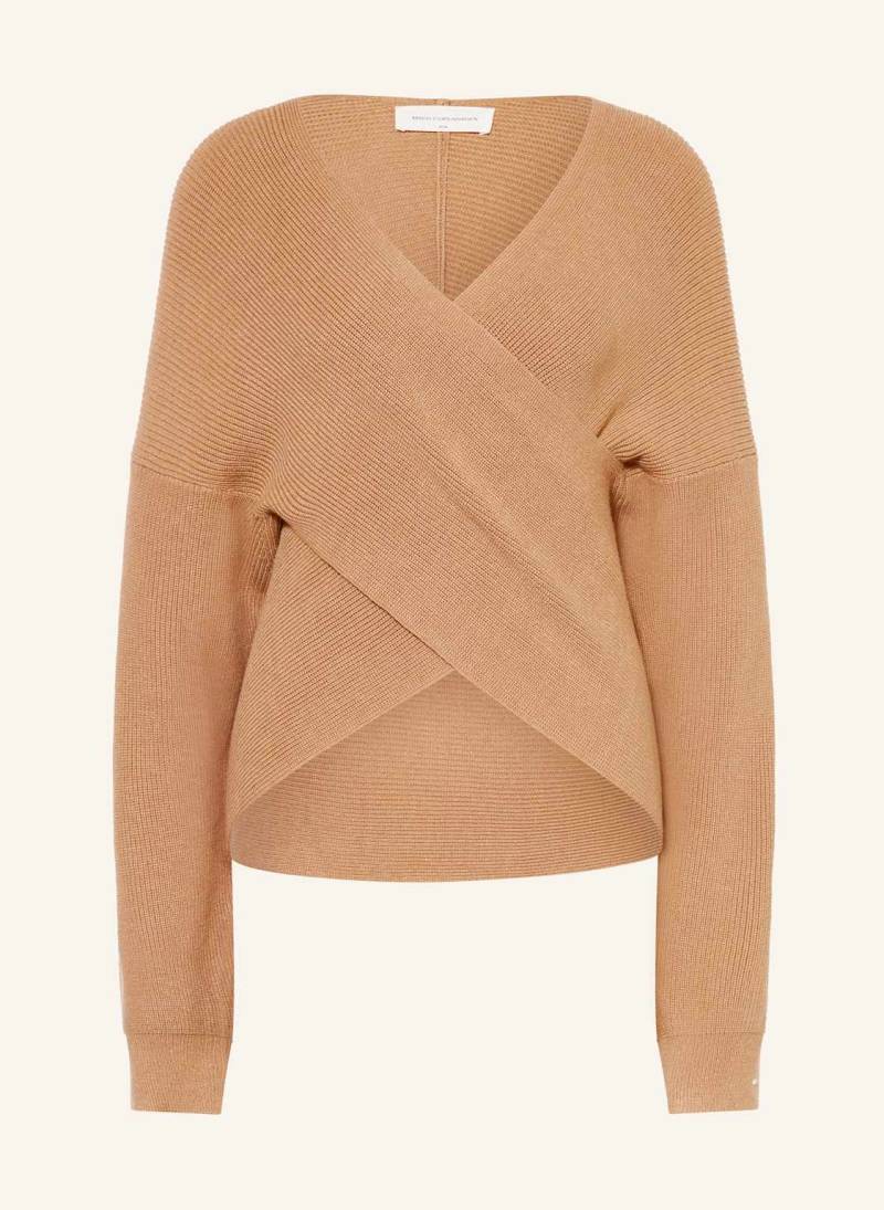 Msch Copenhagen Pullover Mschzinelle In Wickeloptik braun von MSCH COPENHAGEN