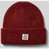 MSCH Copenhagen Beanie mit Alpaka-Anteil und Label-Patch in Bordeaux, Größe 1 von MSCH Copenhagen
